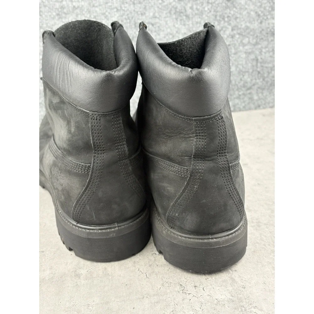 Timberland 6 Inch Premium Waterproof Boots Mens 15 Black Nubuck Leather 10073
